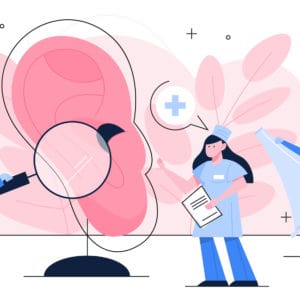 Doctor make ear examination concept. Idea of medical treatment