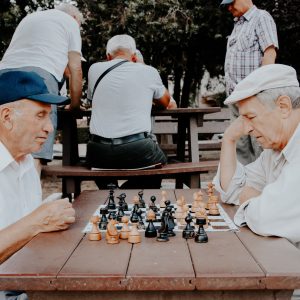 Men playing chess